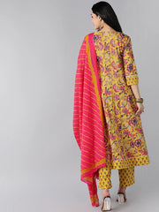 Cotton Printed Kurta Pant Dupatta Set-VKSKD1224E