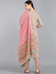 Cotton Printed Kurta Pant Dupatta Set-VKSKD1151E