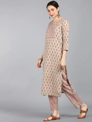 Cotton Printed Kurta Pant Dupatta Set-VKSKD1151E