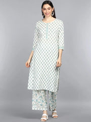 Cotton Blend Printed Kurta Pant Set-VKSET1141E