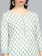 Cotton Blend Printed Kurta Pant Set-VKSET1141E