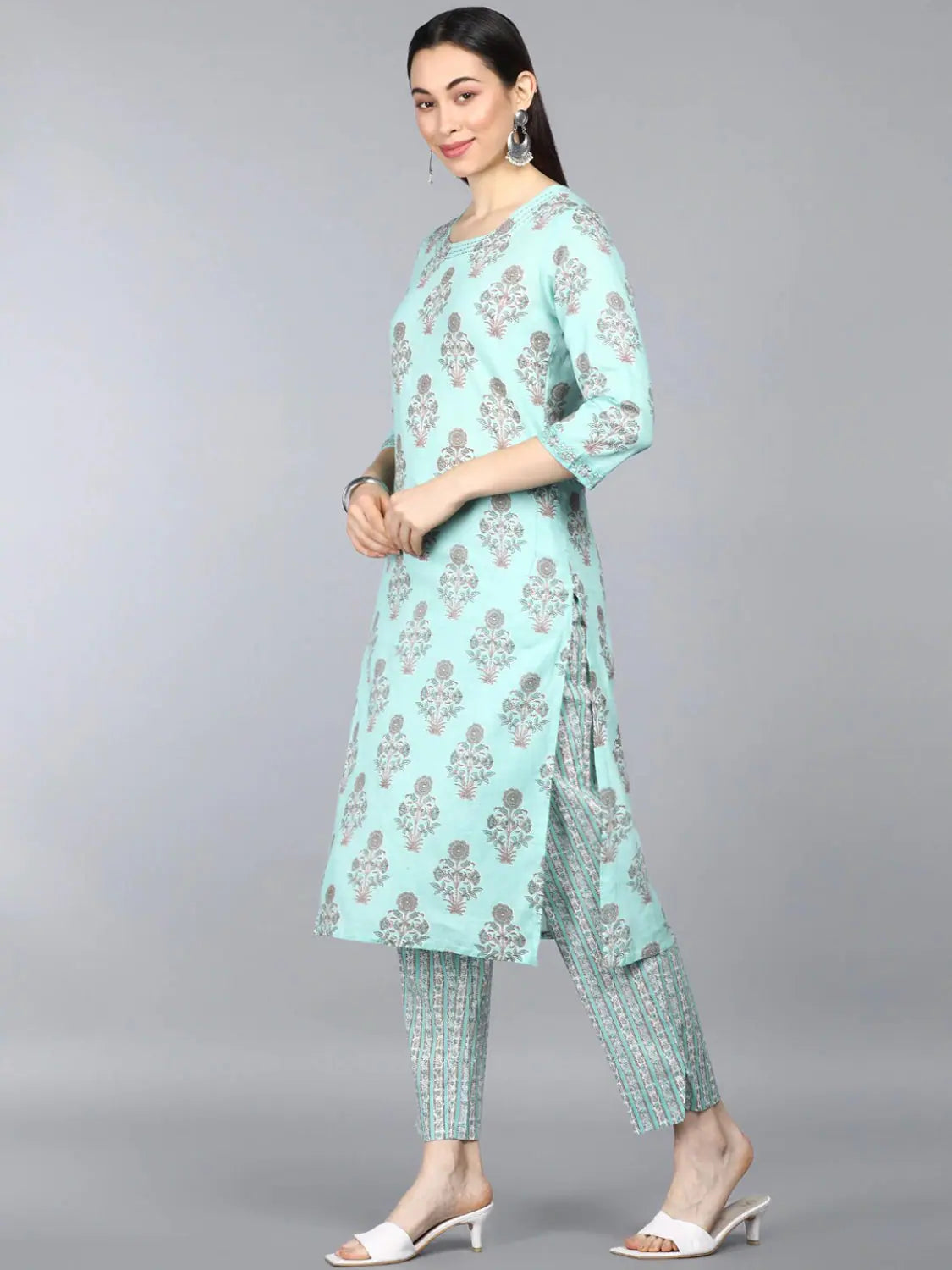 Printed Cotton Kurta Set with Dupatta | Indian Women's Kurta Sets