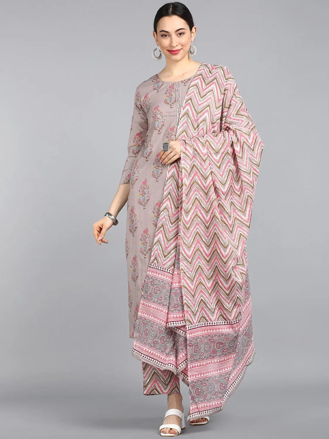 Comfy Cotton Printed Kurta with Dupatta | Designer Women's Kurta Sets