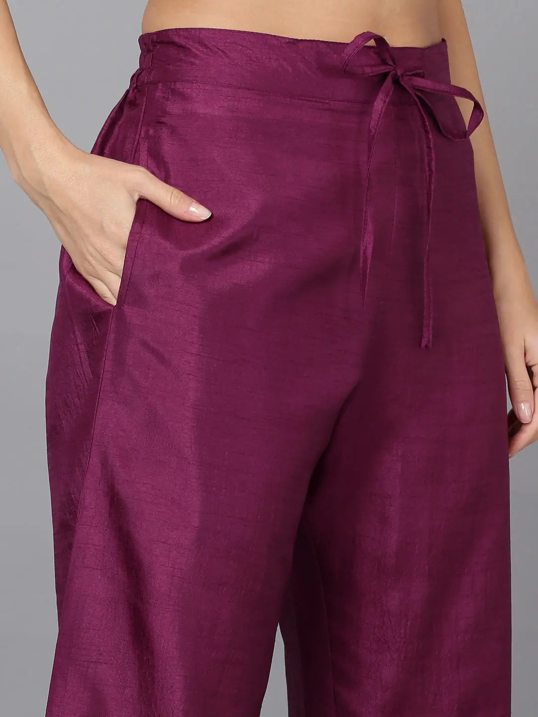 Purple Silk Blend Embroidered Suit Set | Festive Lehenga