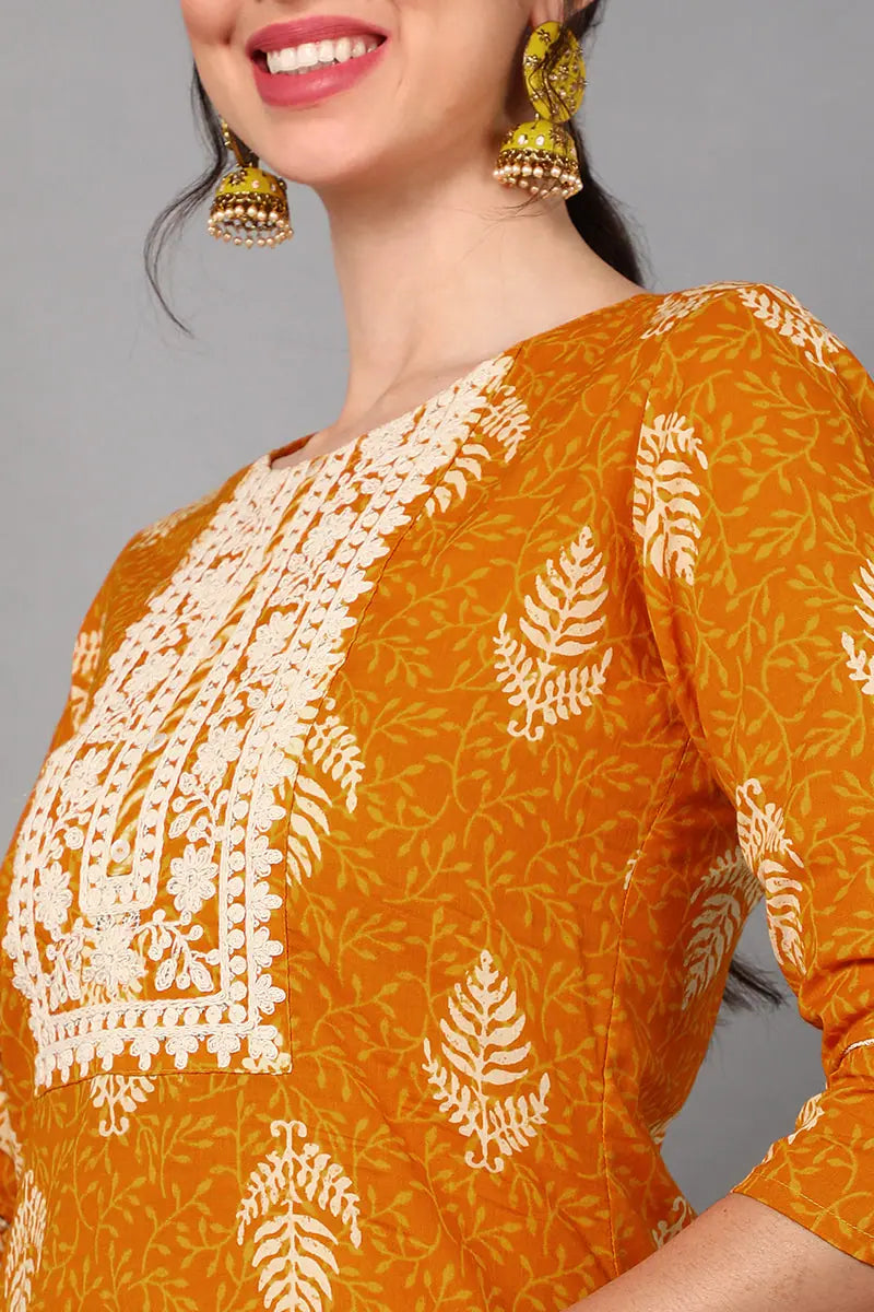 Cotton Printed Kurta Sharara Set - Traditional Indian Lehenga
