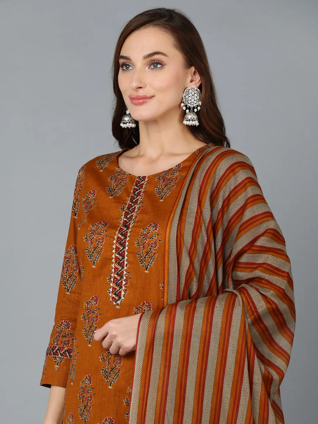 Floral Printed Cotton Women's Kurta Sets | Indian Kurta Sets