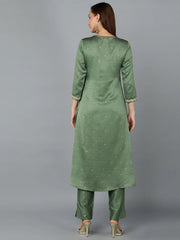 Women Silk Blend Yoke Design Kurta-VKSET1401A