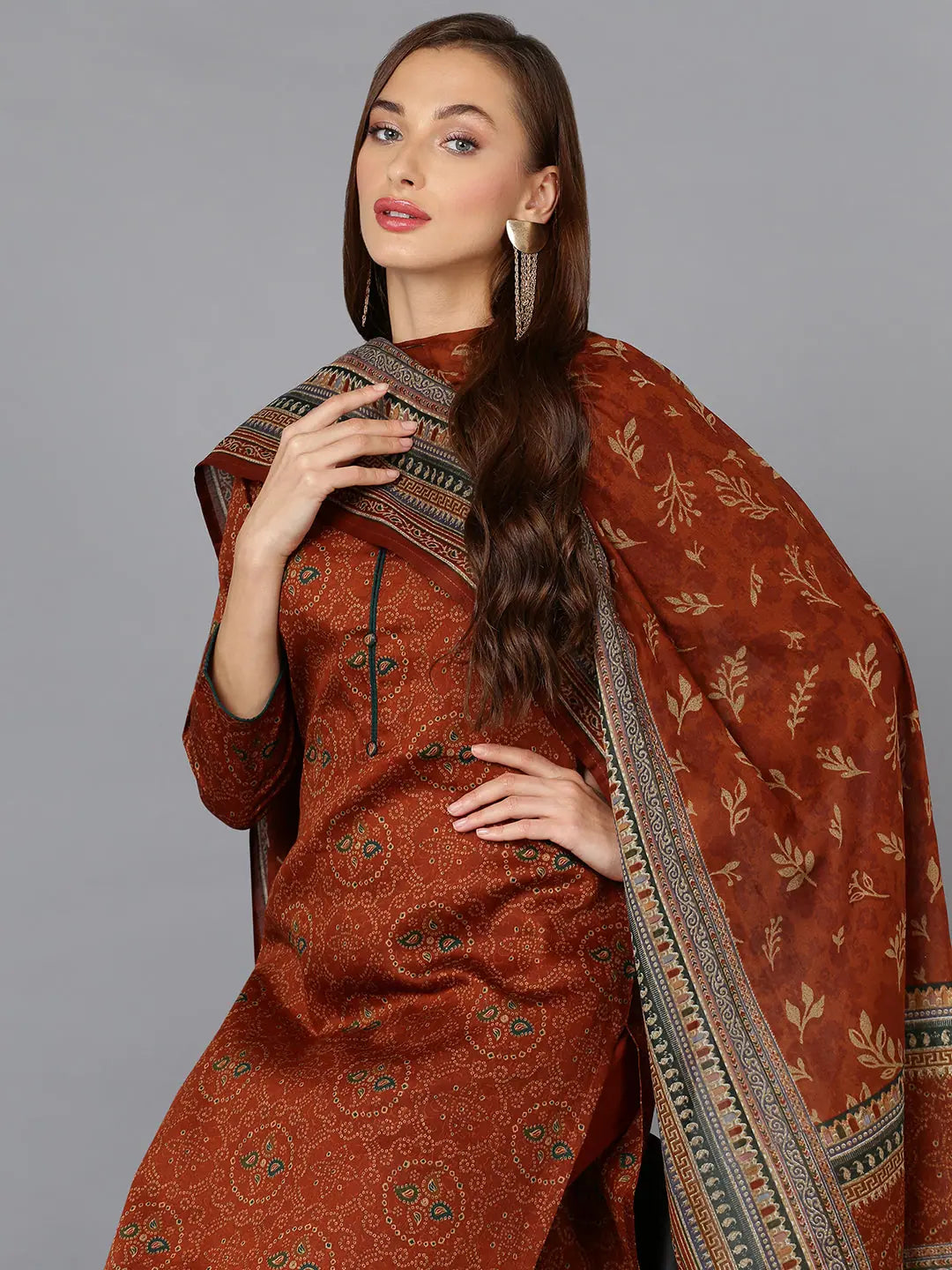 Cotton Printed Kurta Pant With Dupatta - Women's Kurta Sets
