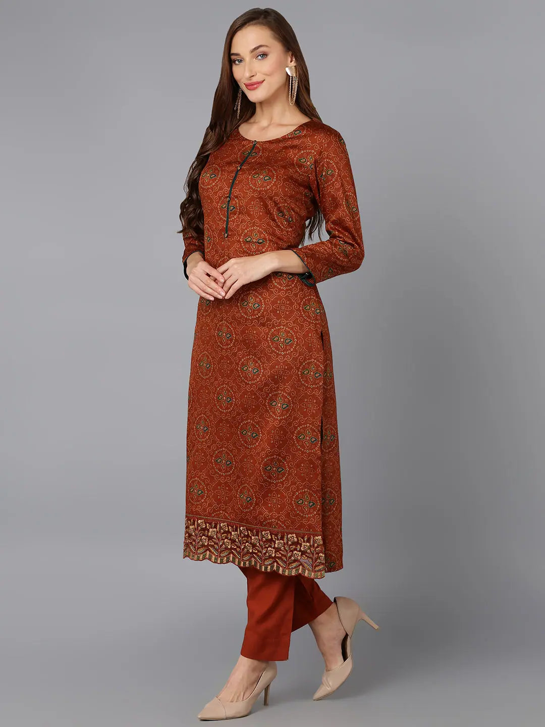 Cotton Printed Kurta Pant With Dupatta - Women's Kurta Sets