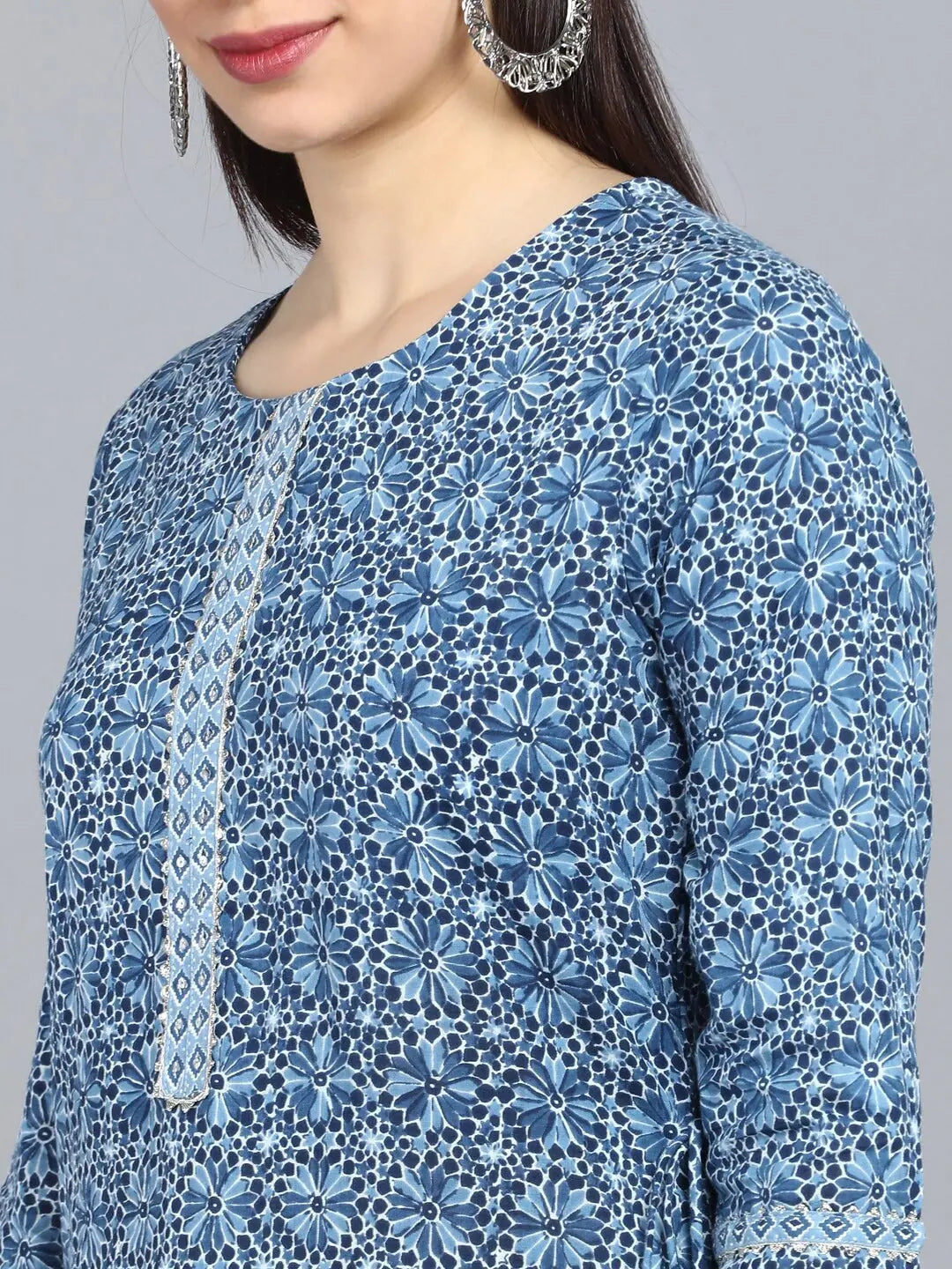 Pure Cotton Printed Kurta Set with Dupatta - Indian Kurta Sets