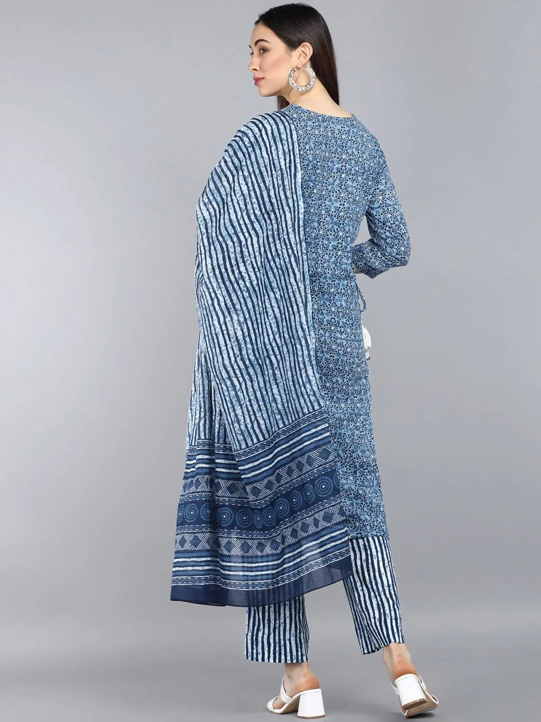 Pure Cotton Printed Kurta Set with Dupatta - Indian Kurta Sets