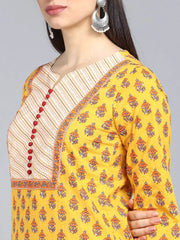 Cotton Blend Printed Kurta Pant Dupatta-VKSKD1042AB