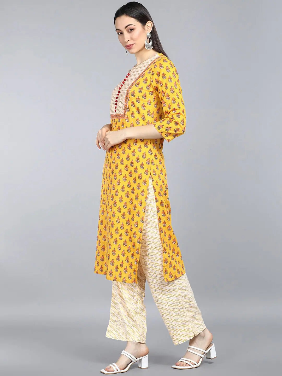 Stylish Cotton Blend Printed Kurta Set with Dupatta | Women's Kurta Sets
