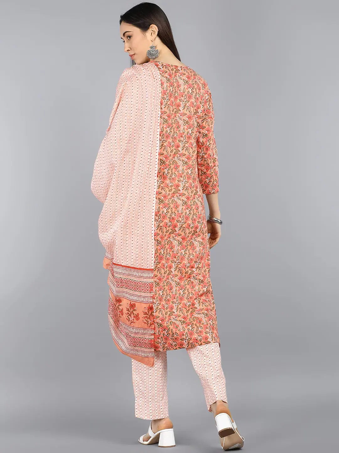 Printed Cotton Blend Kurta Set with Dupatta | Women's Kurta - Style 1