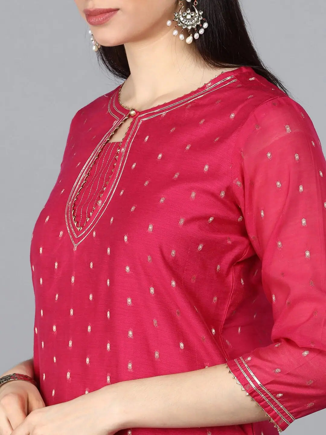 Floral Printed Cotton Kurta Trousers: Designer Lehenga Style