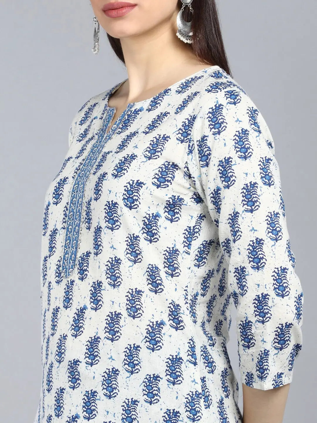 Printed Cotton Blend Kurta Set with Dupatta | Women's Kurta
