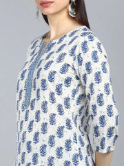 Cotton Blend Printed Kurta Pant Dupatta-VKSKD1026AB