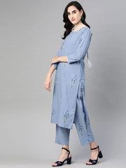 Women's Cotton Printed Kurta Trousers and
