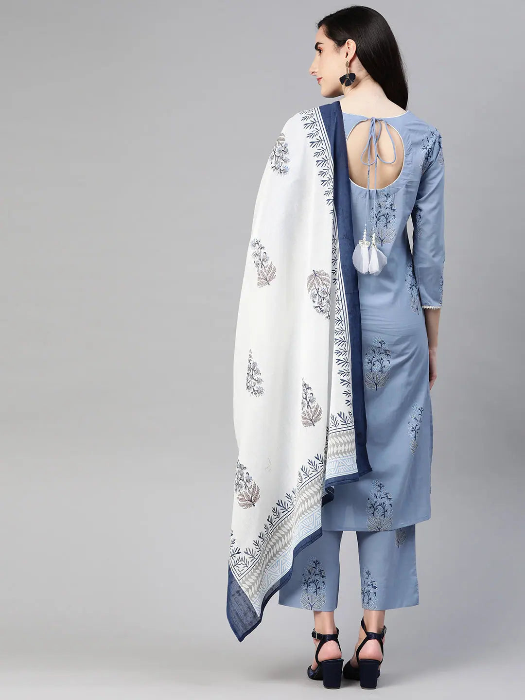 Women's Printed Cotton Kurta Trousers Set | Indian Kurta Sets