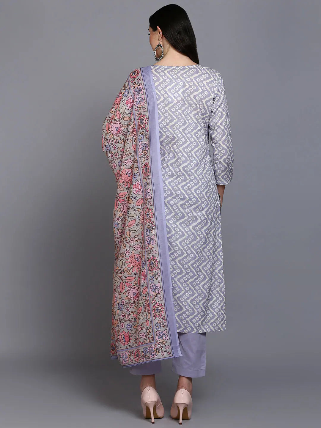 Cotton Blue Printed Kurta Set | Women's Indian Kurta Sets