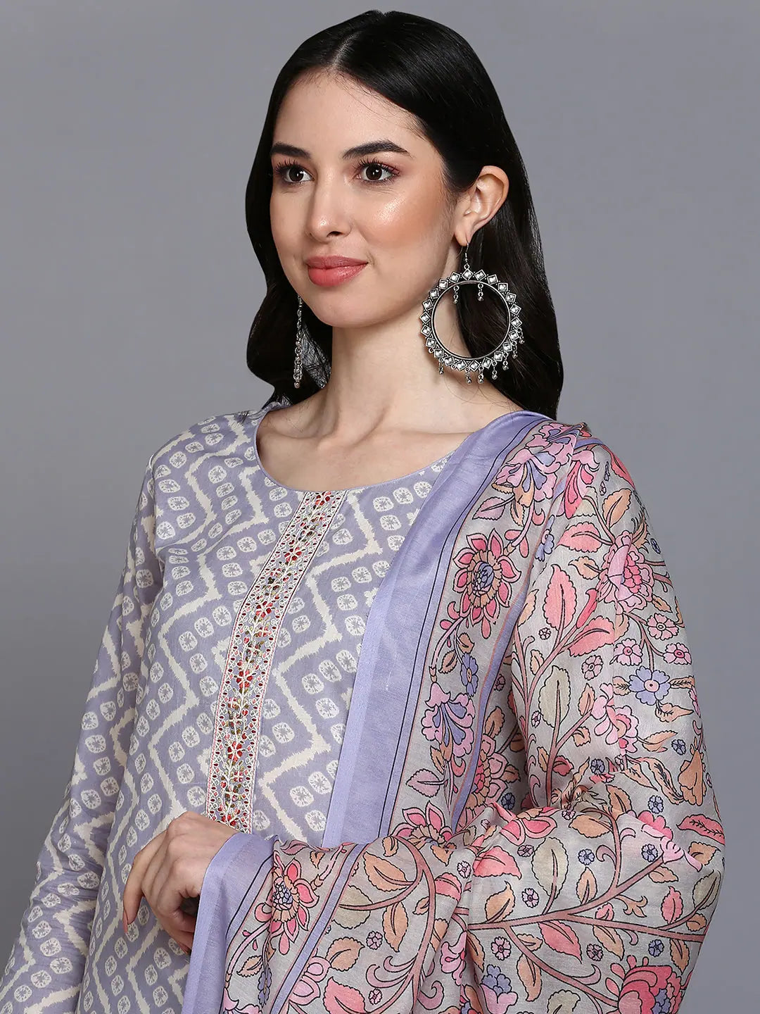 Cotton Blue Printed Kurta Set | Women's Indian Kurta Sets