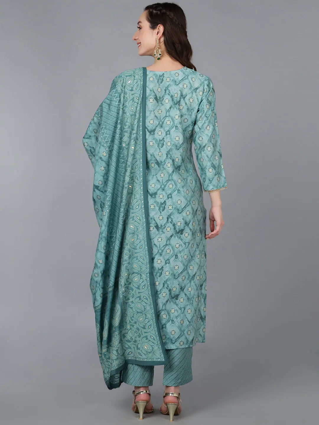 Silk Blend Embroidered Ombre Women's Kurta Sets - Indian Set