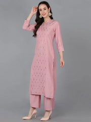 Women Silk Blend Embroidered Mirror Work-VKSKD1694