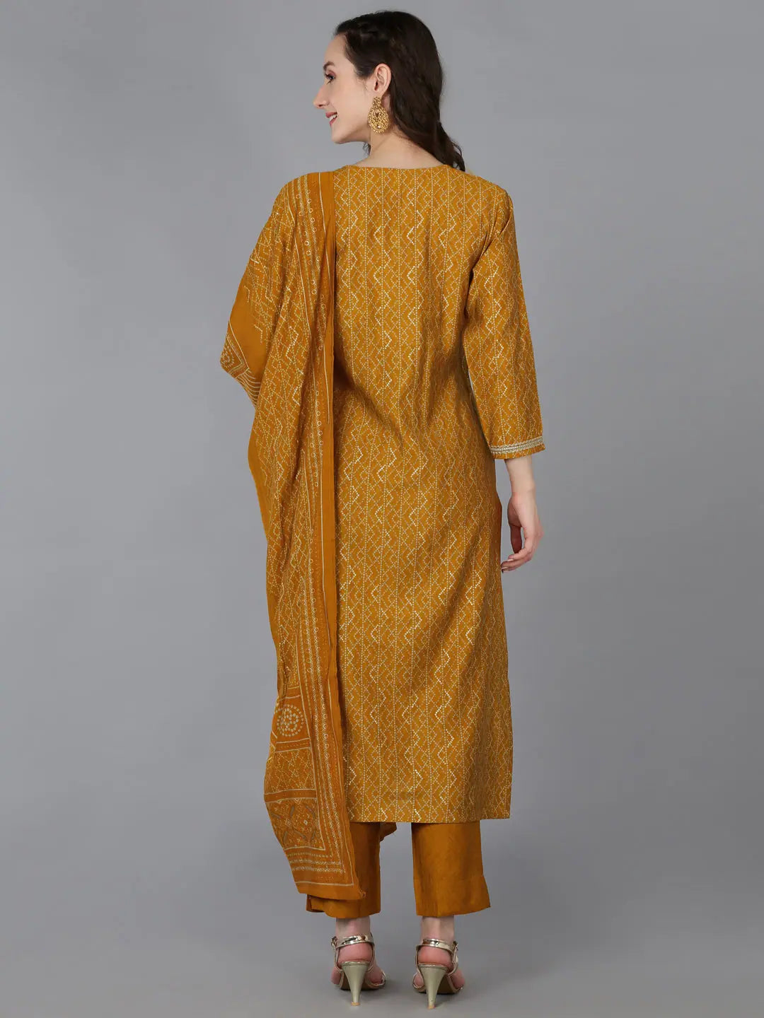 Embroidered Bandhani Silk Kurta | Women's Indian Kurta Sets