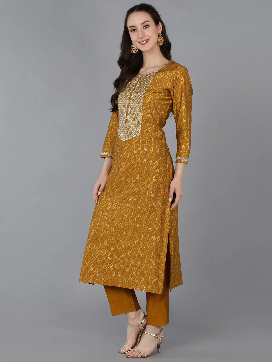 Embroidered Bandhani Silk Kurta | Women's Indian Kurta Sets