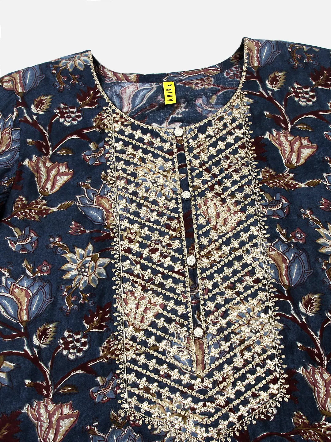 Embroidered Floral Printed Silk Blend Designer Kurta Sets