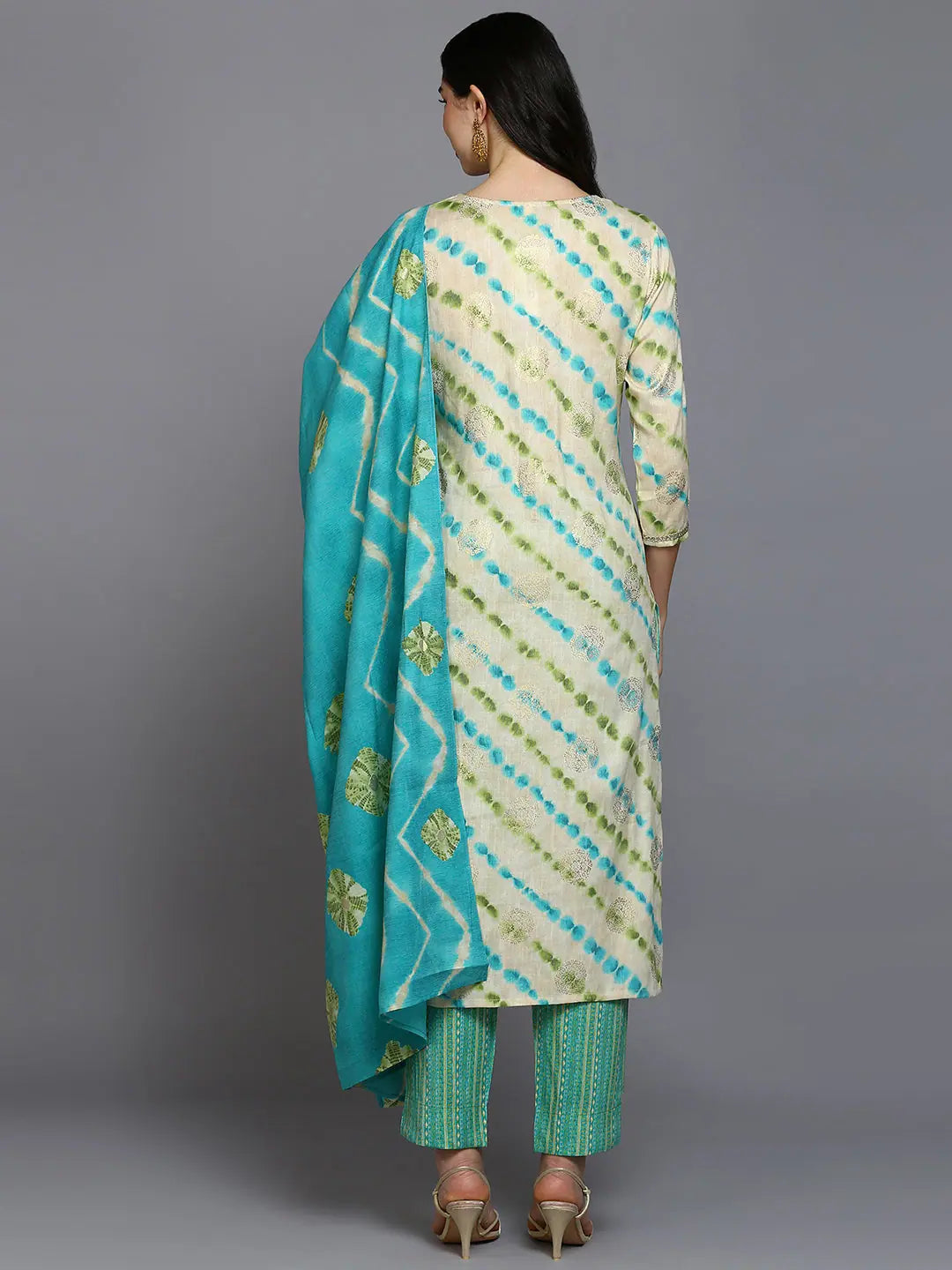 Ivory Embroidered Indian Kurta Sets for Women | Silk Blend