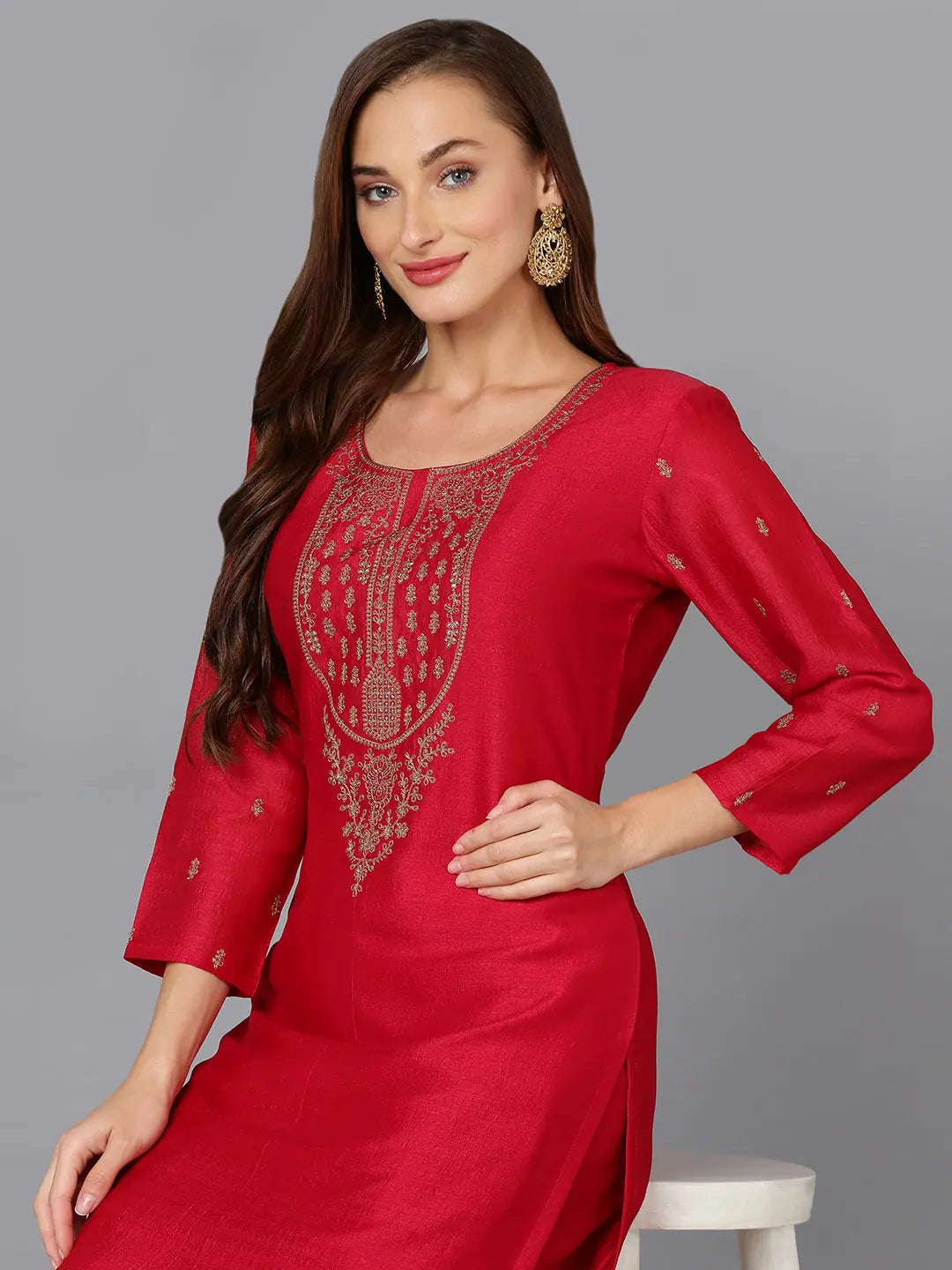 Rani Pink Embroidered Kurta | Women's Designer Lehenga Choli