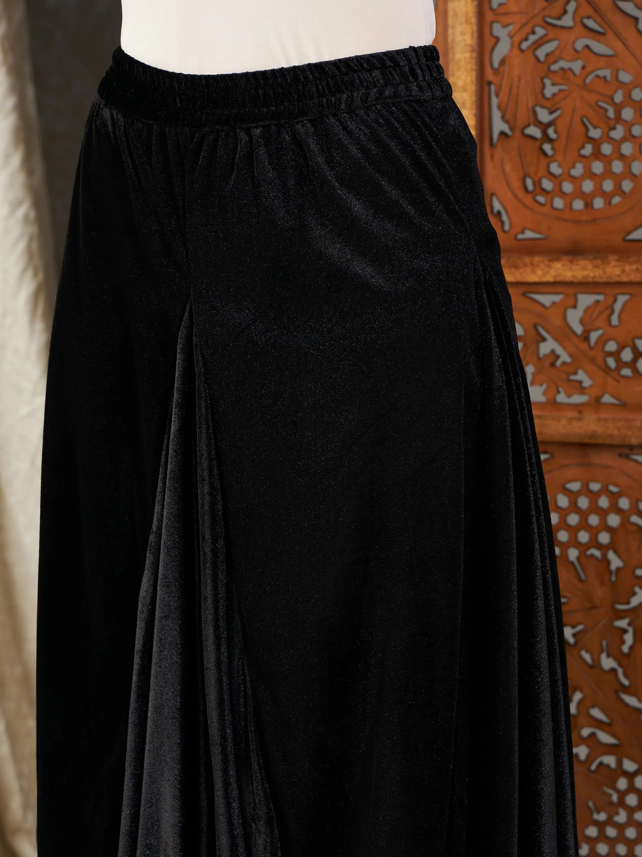 Black Velvet Dhoti Skirt - Stylish Western Outfits for Women