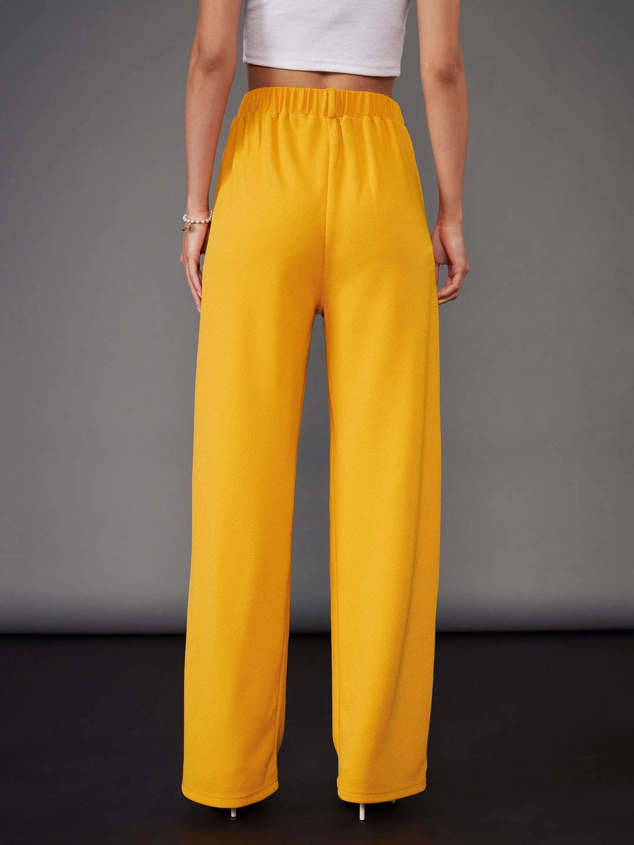 Women's Mustard Straight Pants | Western Wear Outfits