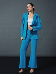 Women Turquoise Bell Bottom Pants