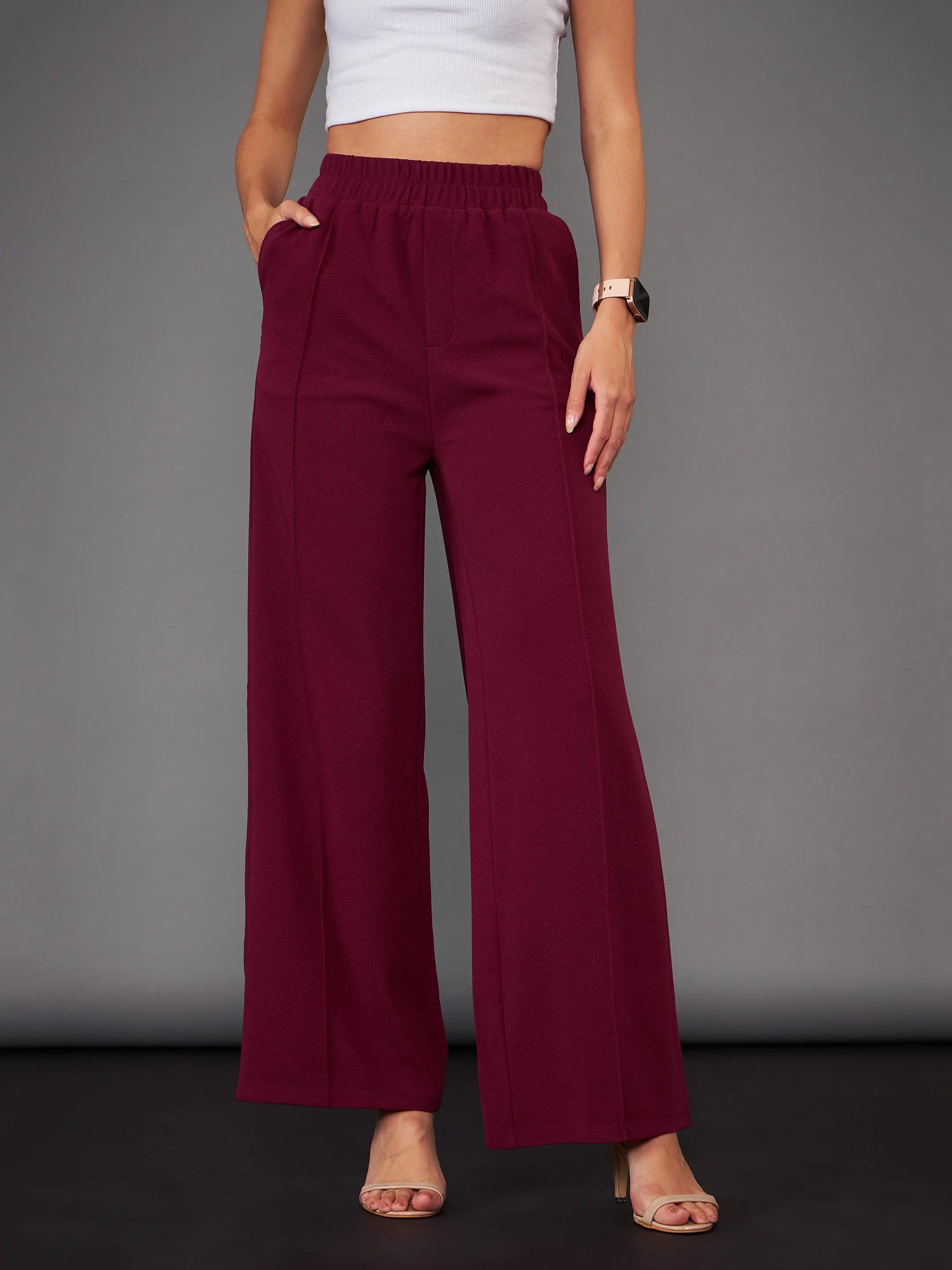 Burgundy Palazzo Pants | Women's Western Outfits & Style