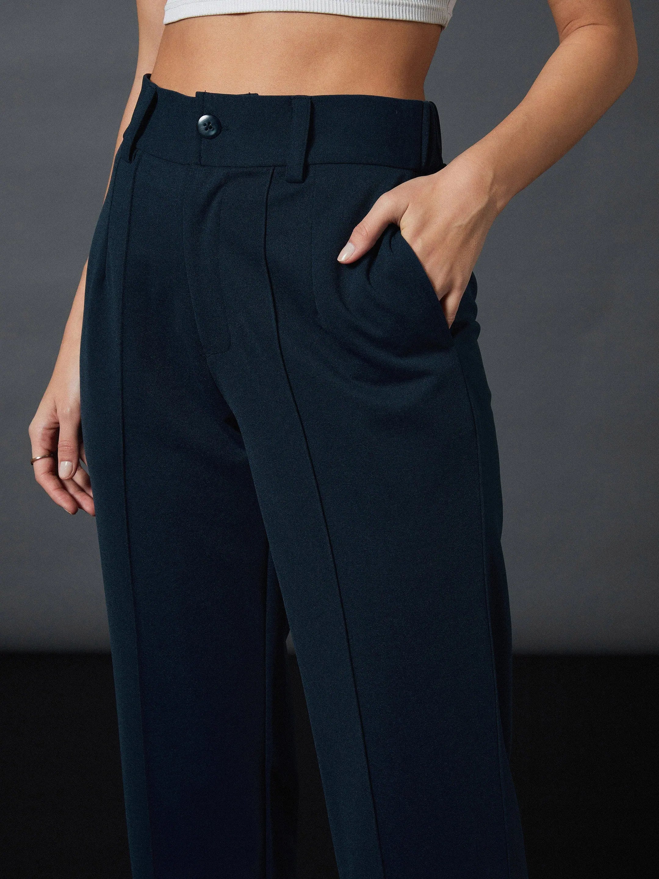 Airforce Blue Stretch Pants - Women's Western Clothing Outfits