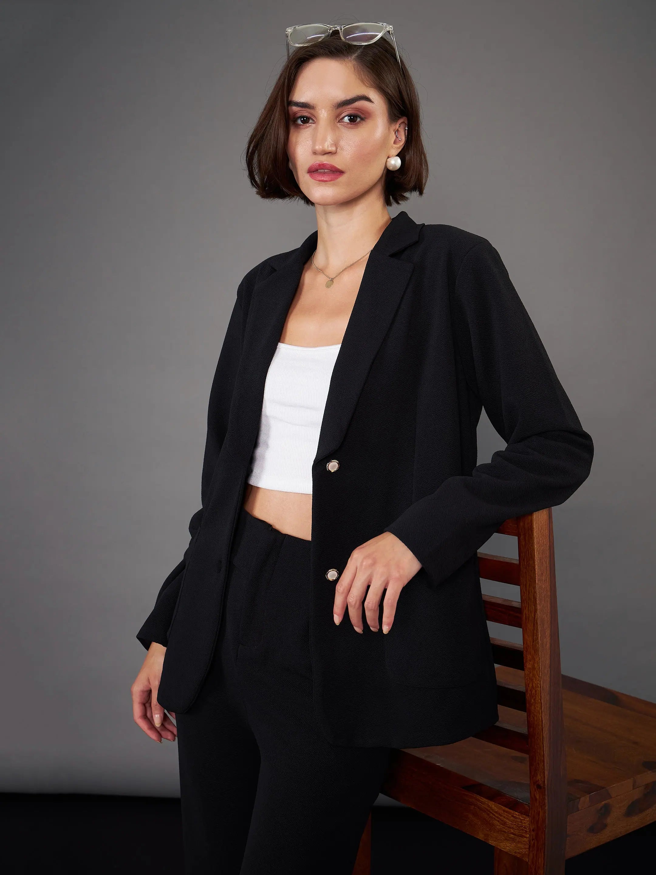 Black Slim Fit Blazer - Classic Women's Western Clothing
