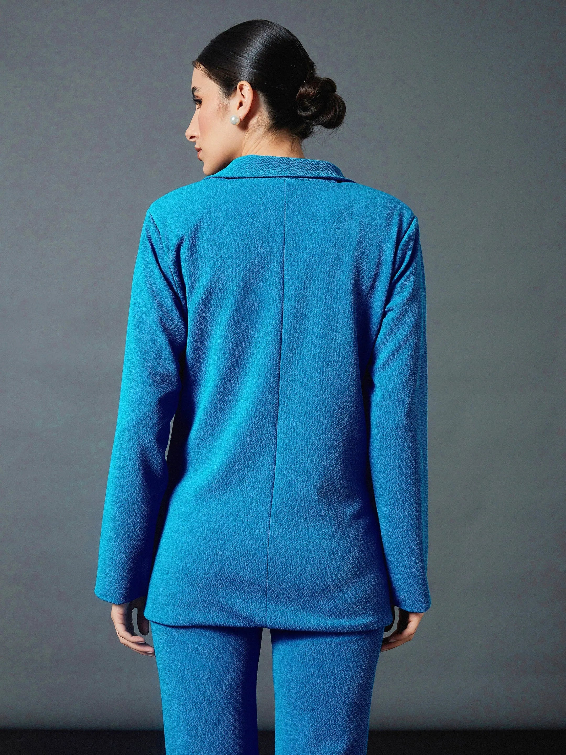 Turquoise Slim Fit Blazer | Women's Western Wear Outfits