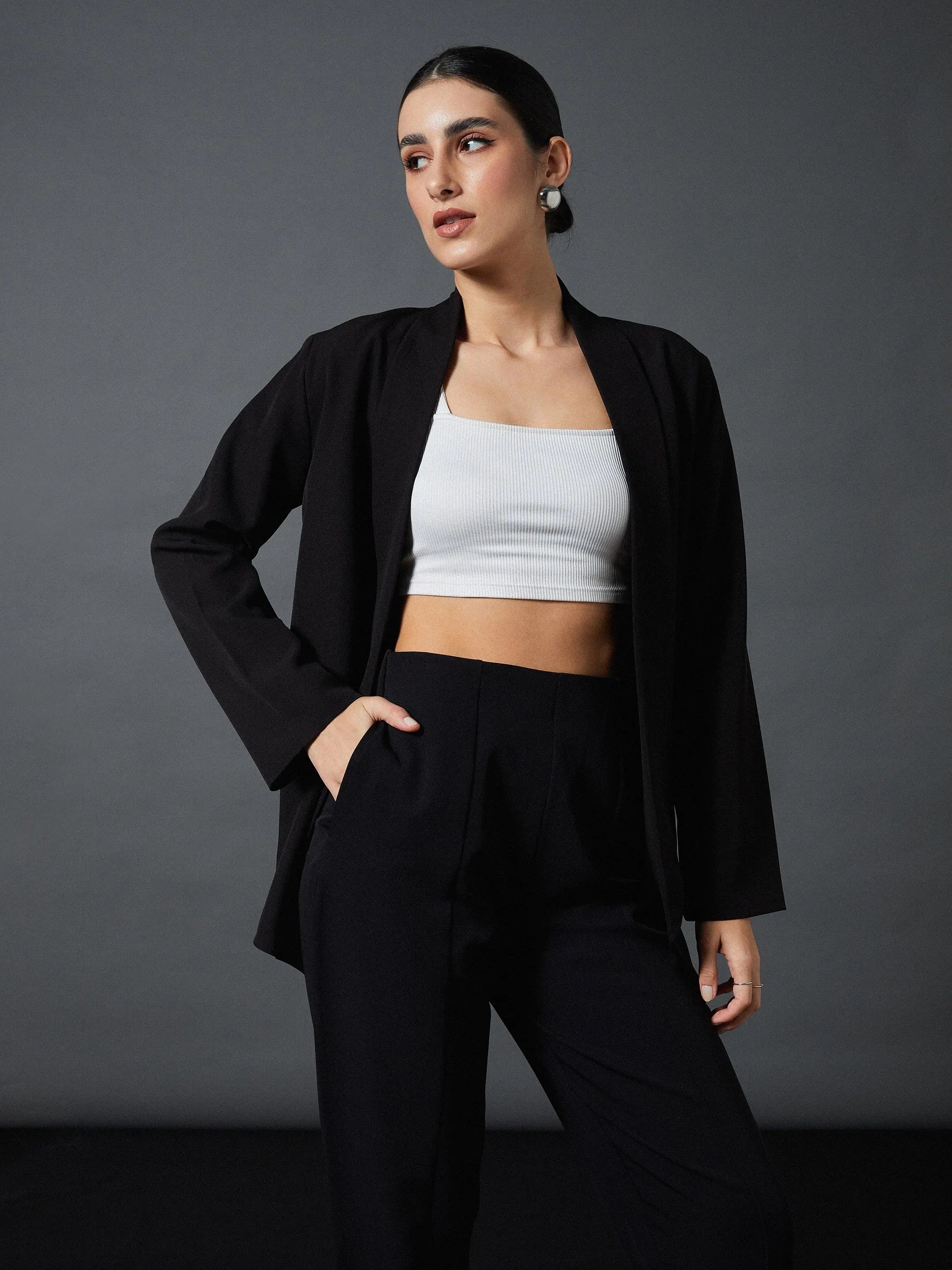 Black Shawl Collar Blazer | Stylish Western Outfits for Women