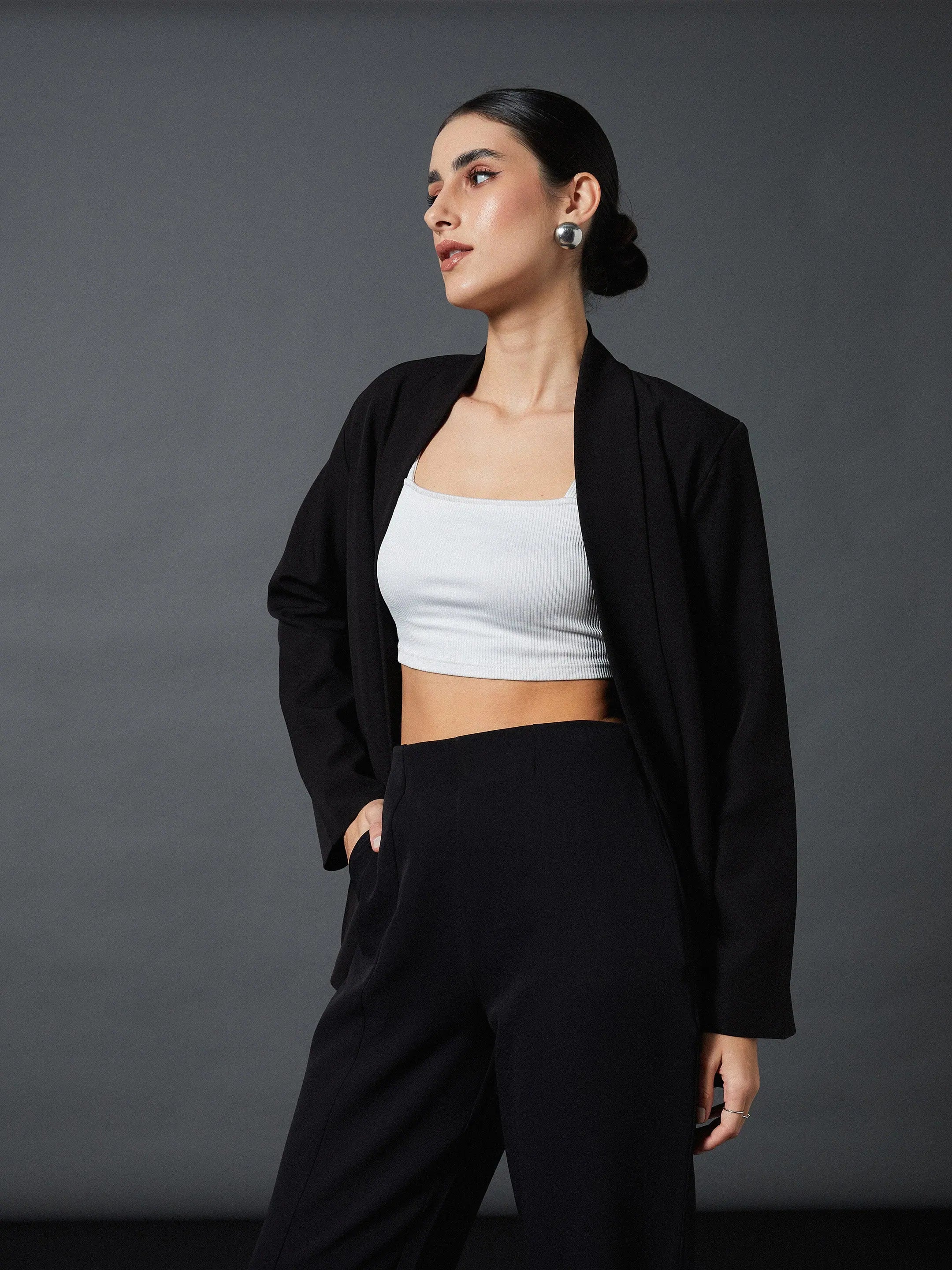 Black Shawl Collar Blazer | Stylish Western Outfits for Women