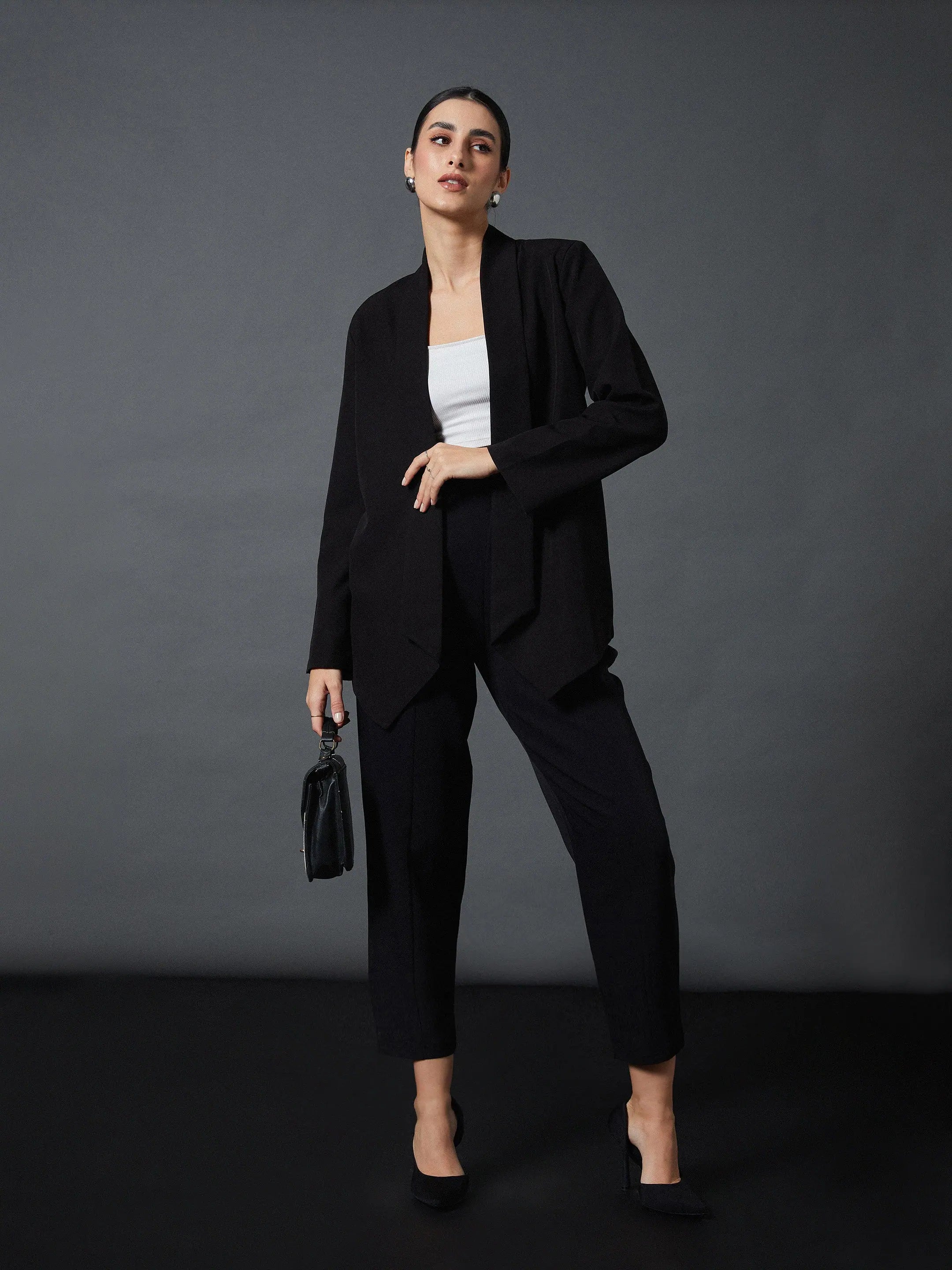 Black Shawl Collar Blazer | Stylish Western Outfits for Women