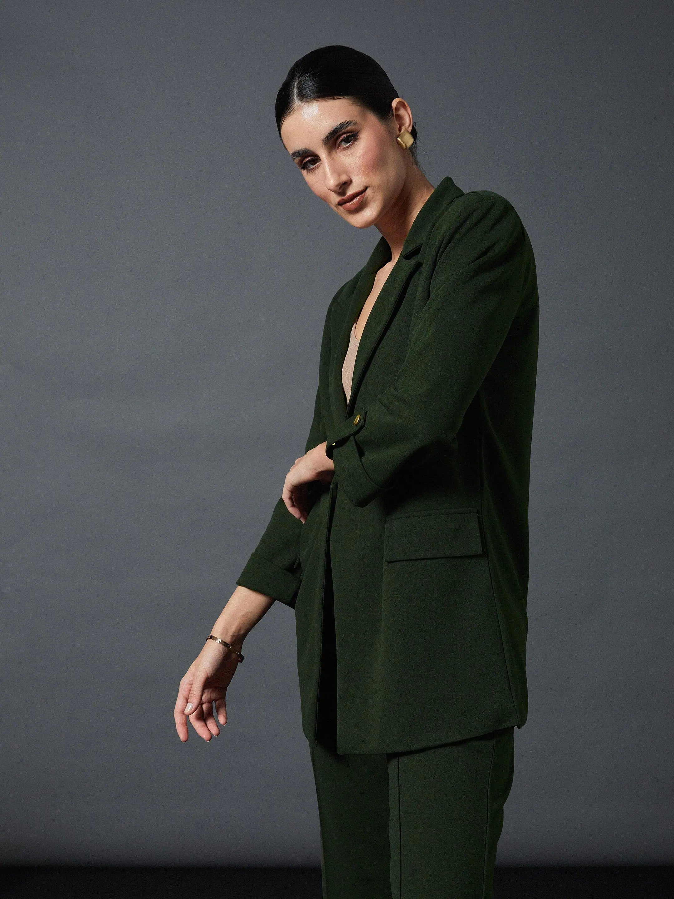 Olive Longline Blazer | Women's Western Wear Outfits