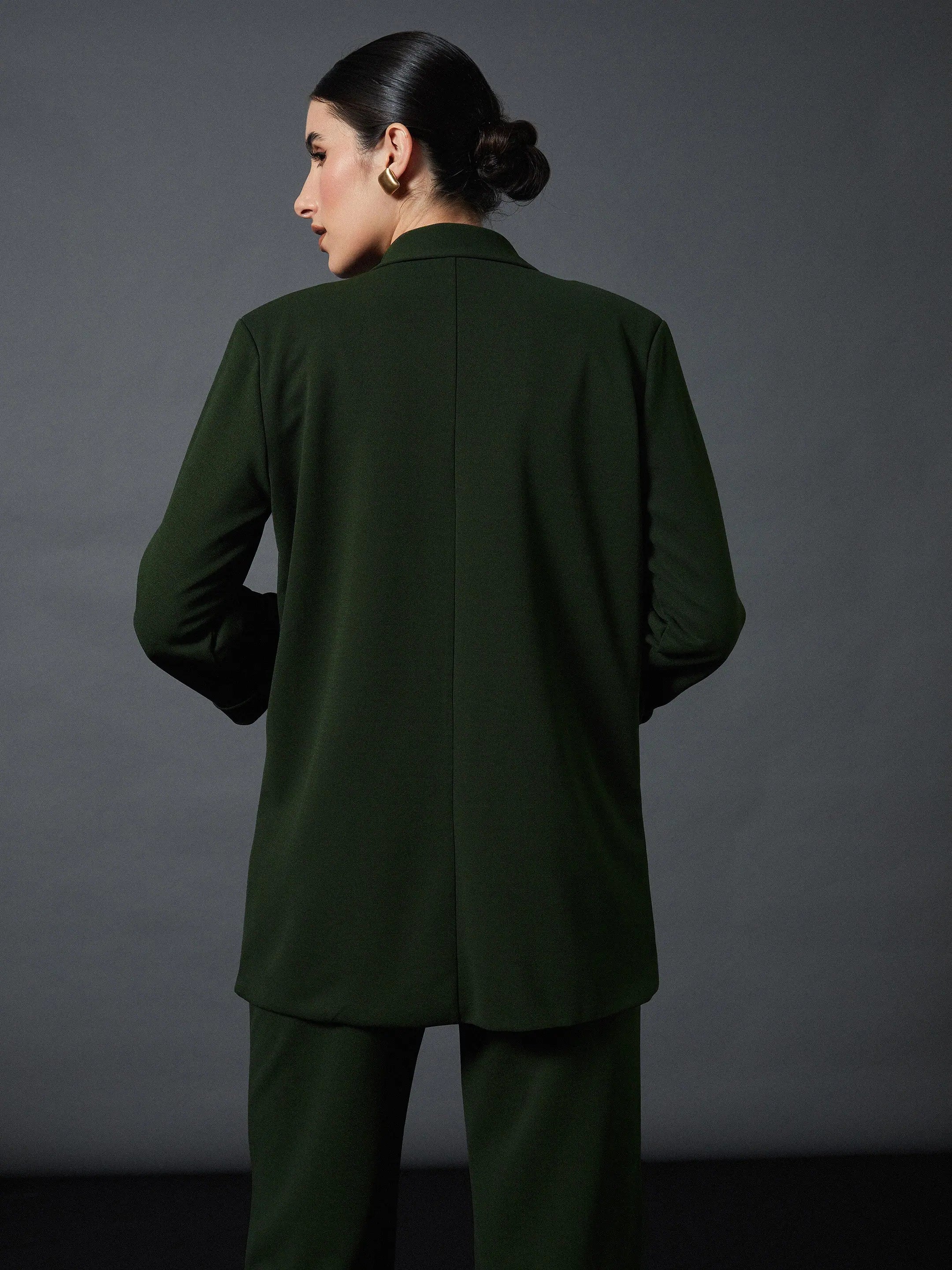 Olive Longline Blazer | Women's Western Wear Outfits