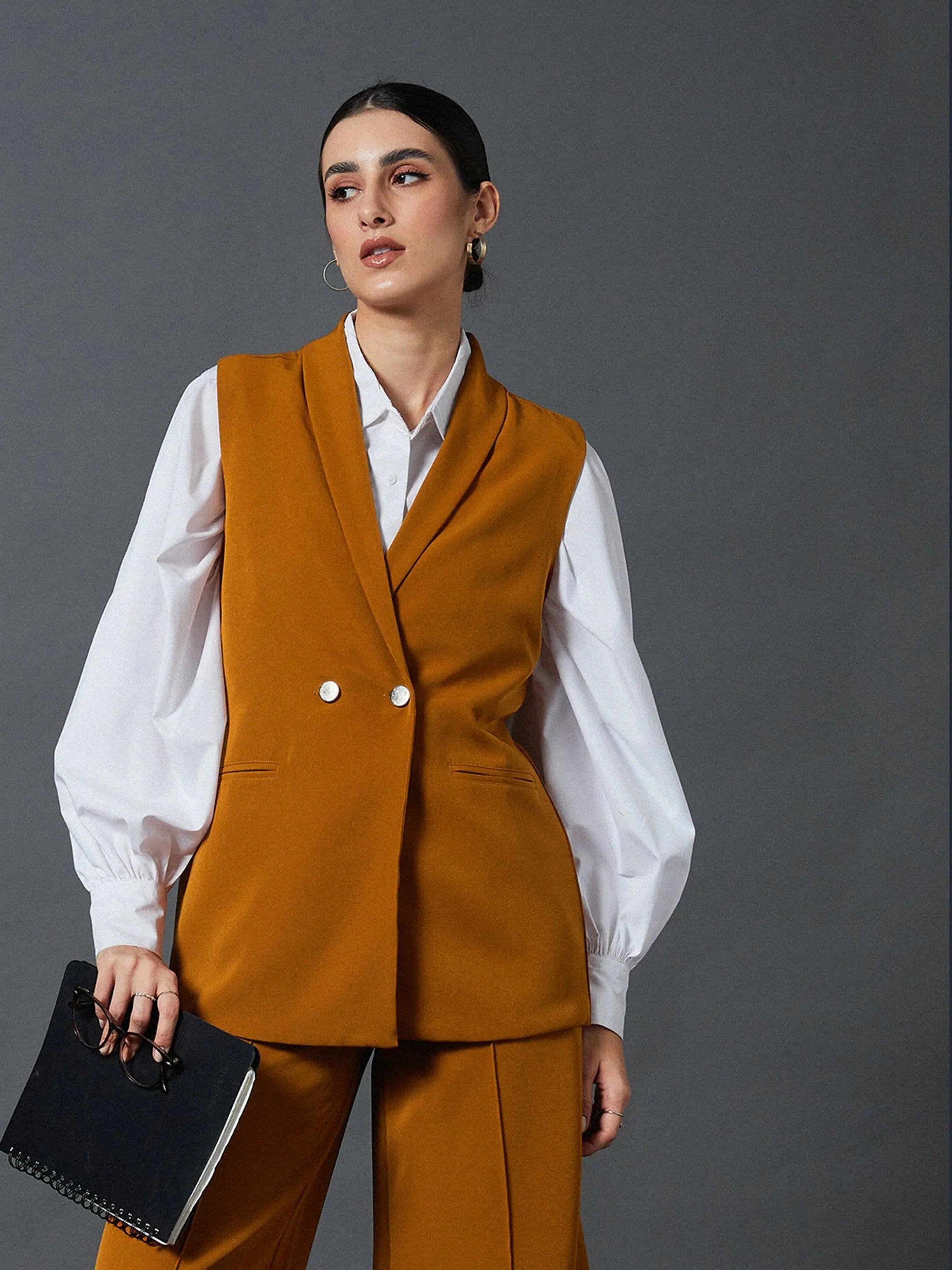 Mustard Longline Blazer | Stylish Women's Western Wear