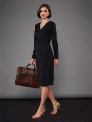 Women Black Peplum Bodycon Dress-SFDRSS11414XS