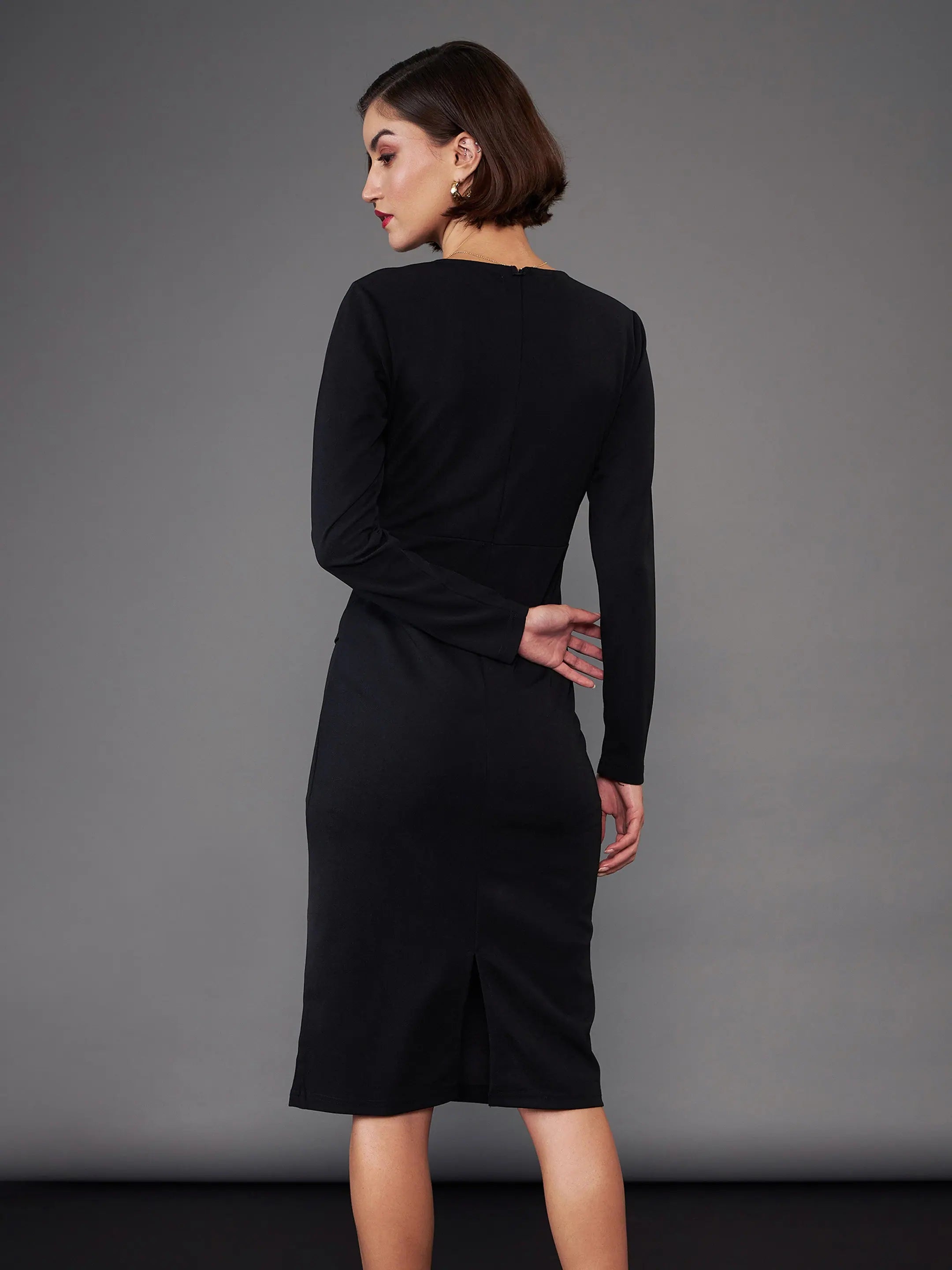 Black Peplum Bodycon Dress | Stylish Women's Party Wear Dress