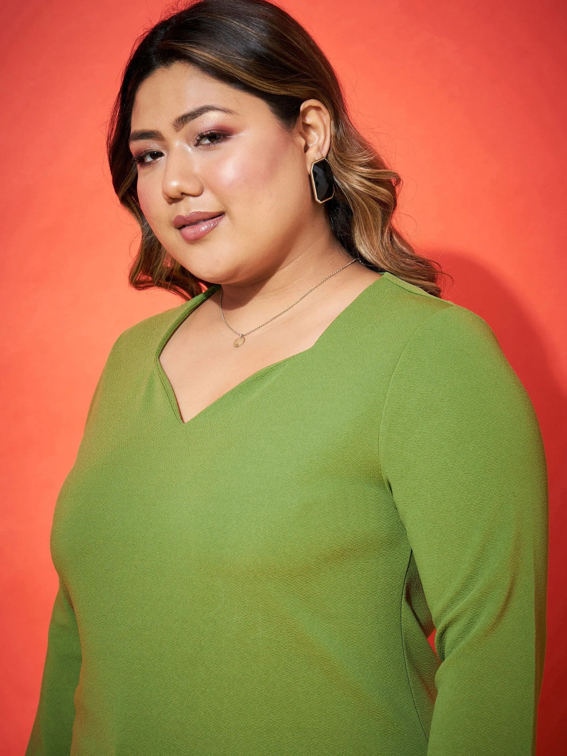 Green Sweetheart Top - Women's Western Outfit Regular Fit