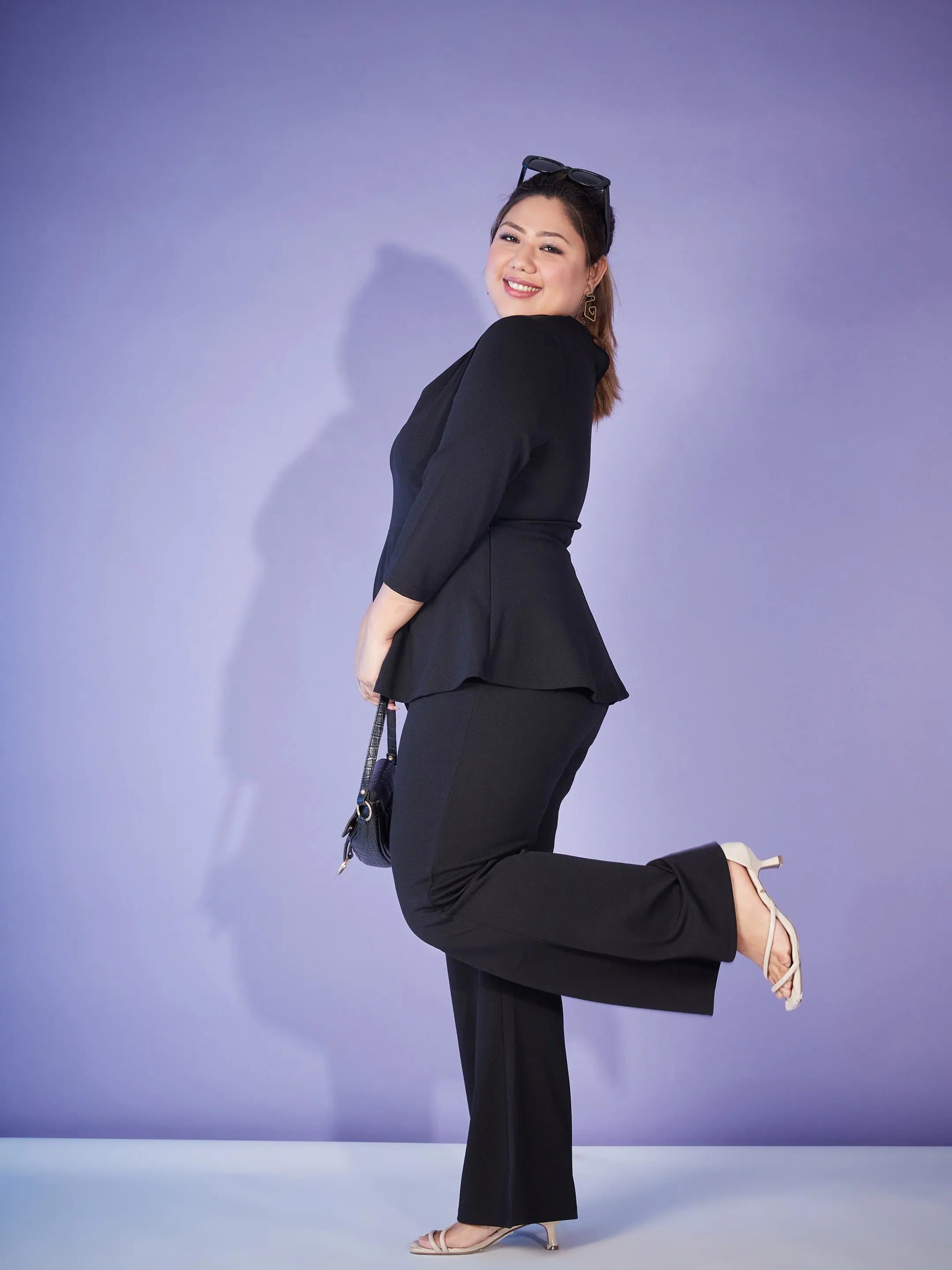 Black Keyhole Bell Bottom Pants Set | Women's Western Wear