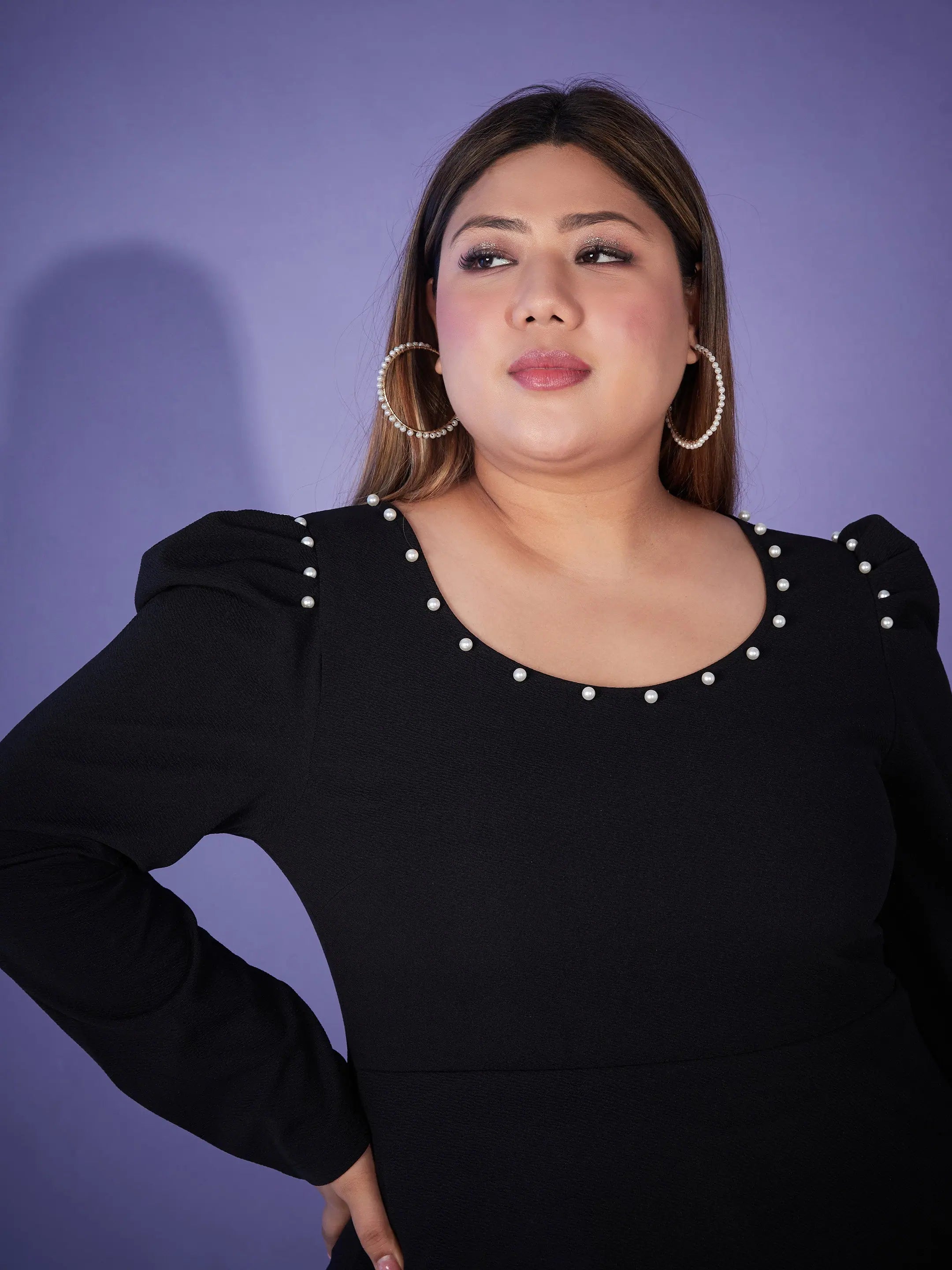 Black Pearl Peplum Top & Bell Bottoms - Women's Western Wear